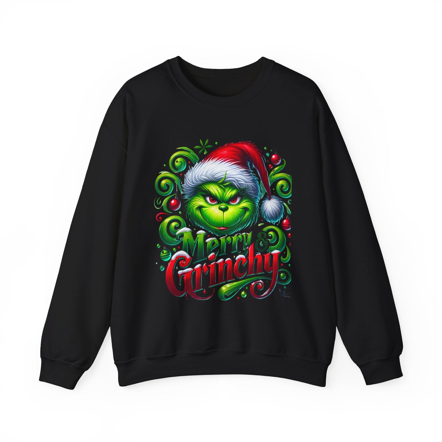 Merry & Grinchy Unisex Heavy Blend™ Crewneck Sweatshirt - Festive Holiday Apparel