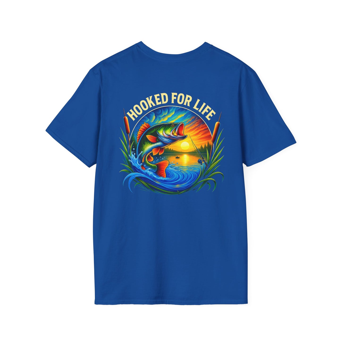 Blue Hooked for Life fishing shirt