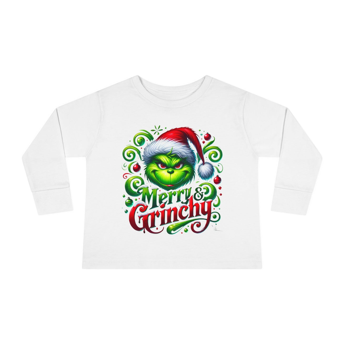 Long sleeve graphic shirt with Merry Grinchy design