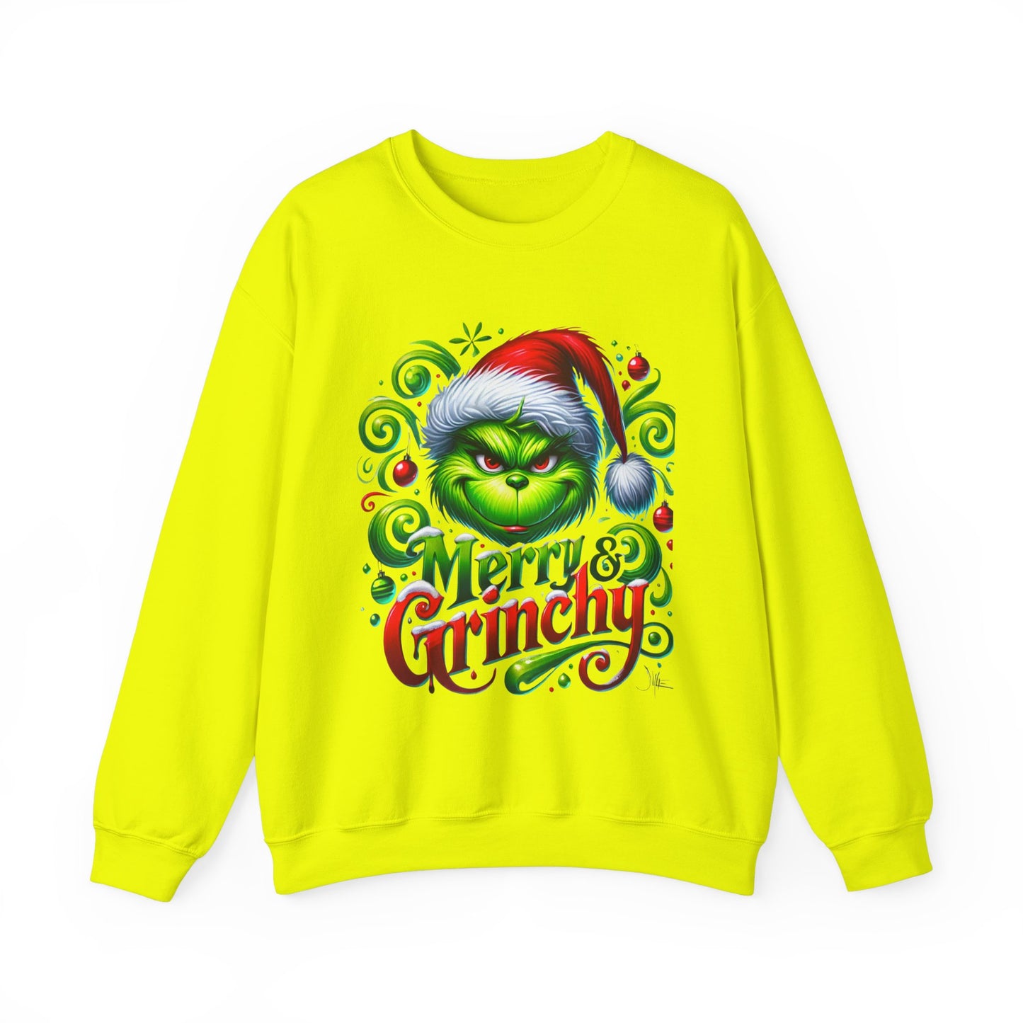 Merry & Grinchy Unisex Heavy Blend™ Crewneck Sweatshirt - Festive Holiday Apparel