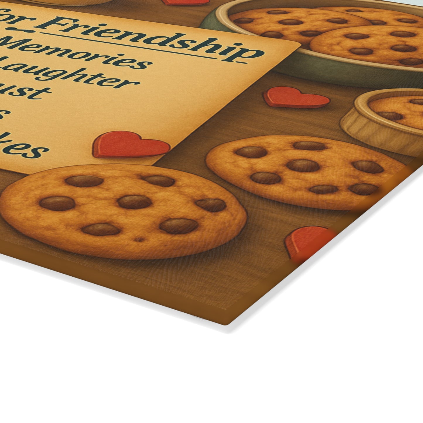 Recipe for Friendship Glass Cutting Board, Kitchen Decor, Gift for Friends, Cooking Gift, Heartwarming Kitchen Item, Unique Kitchen