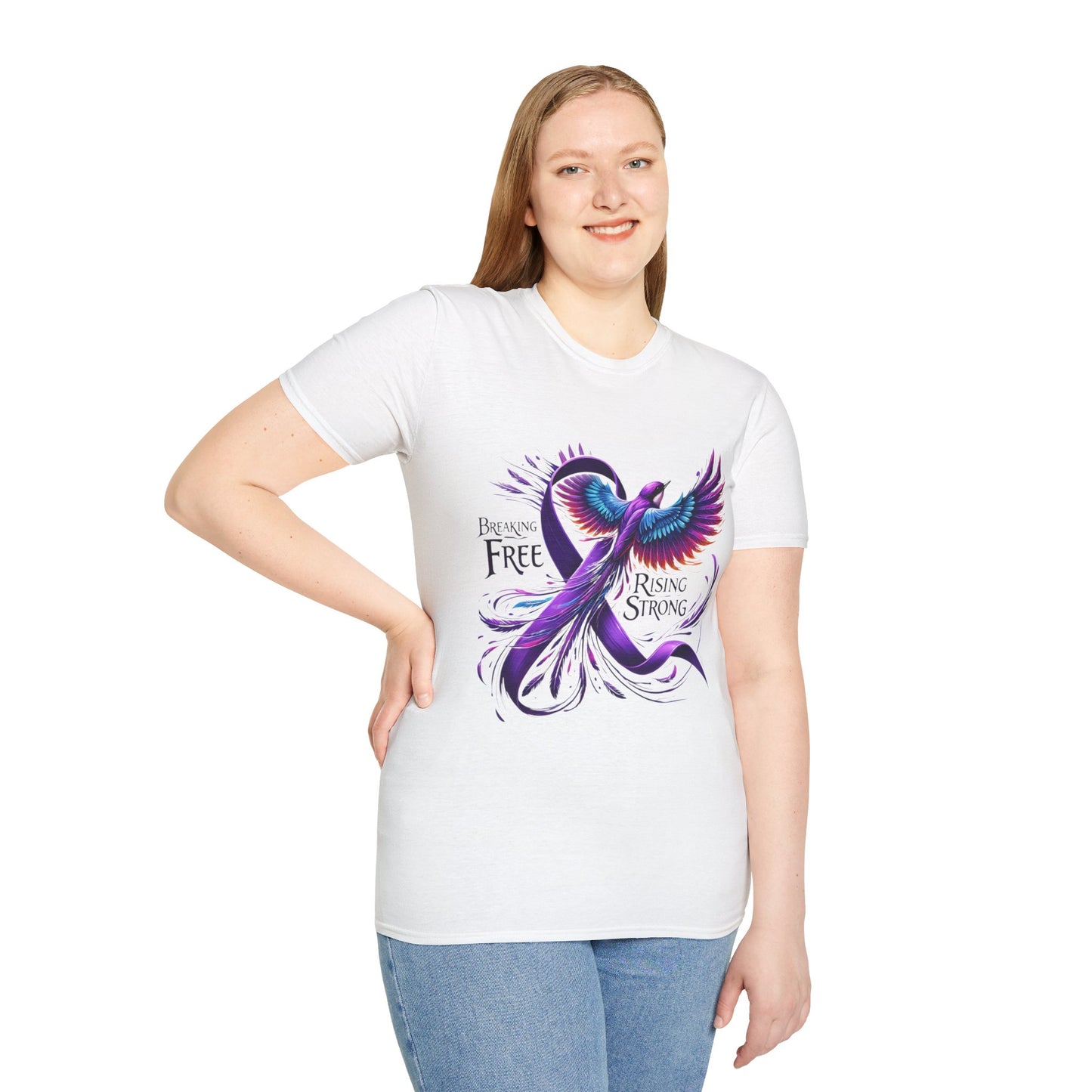 Short sleeve bird-themed shirt styled with casual outdoor outfit”