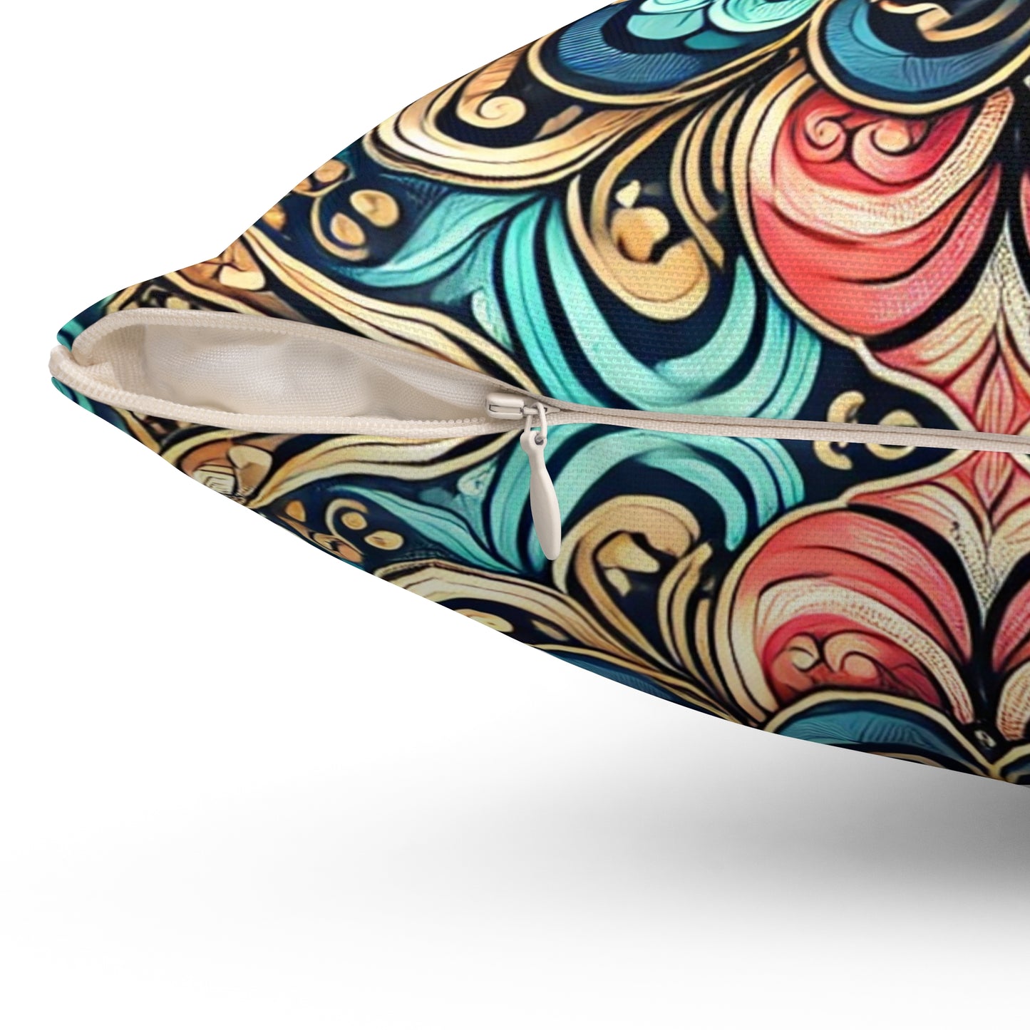 Side view of zipper pillowcase cover