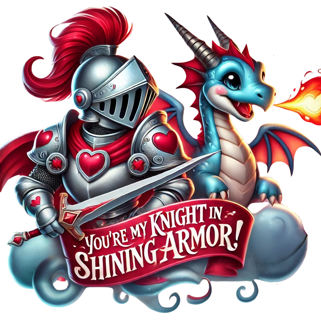 Valentine Knight in Armor digital download design