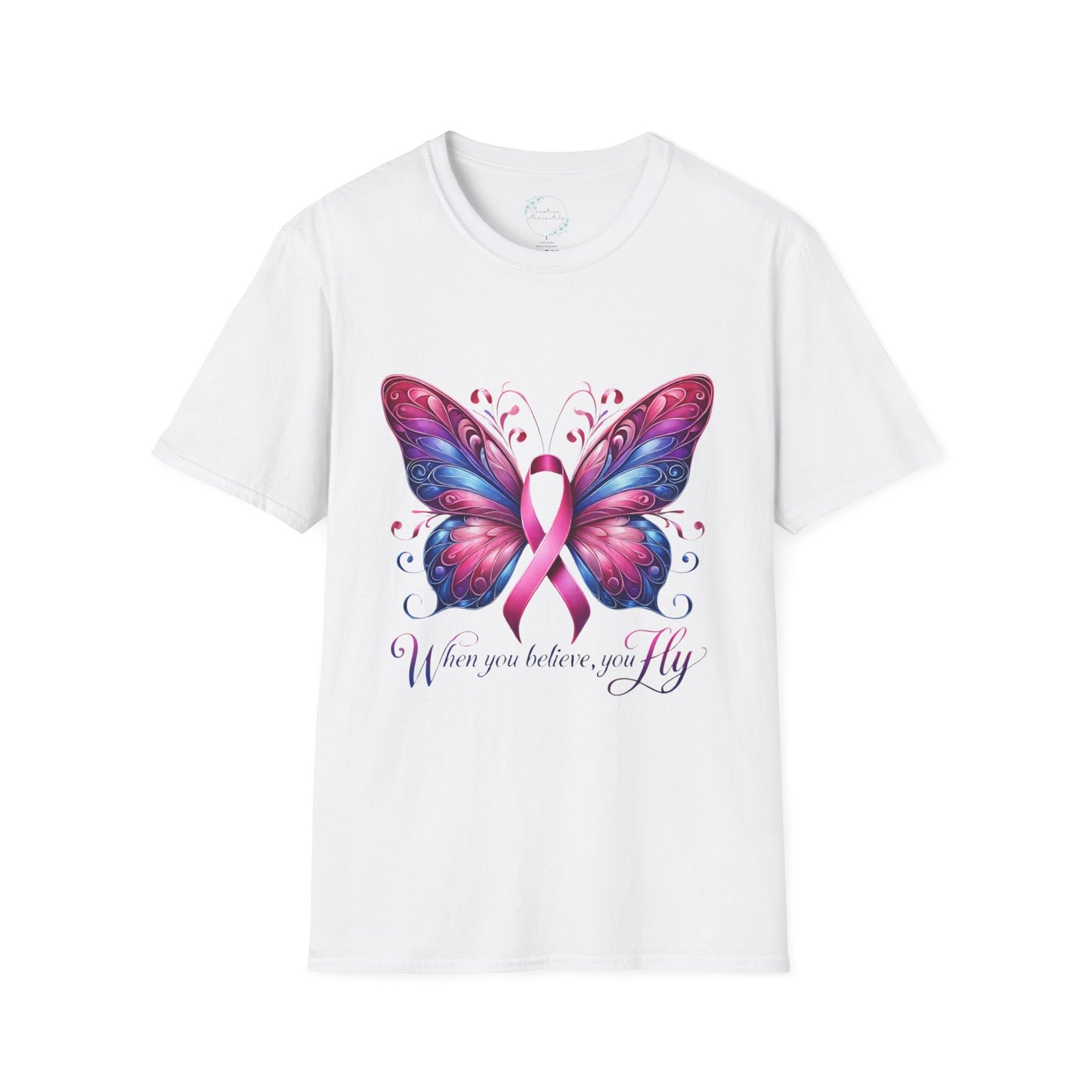 When you believe cancer awareness shirt with butterfly