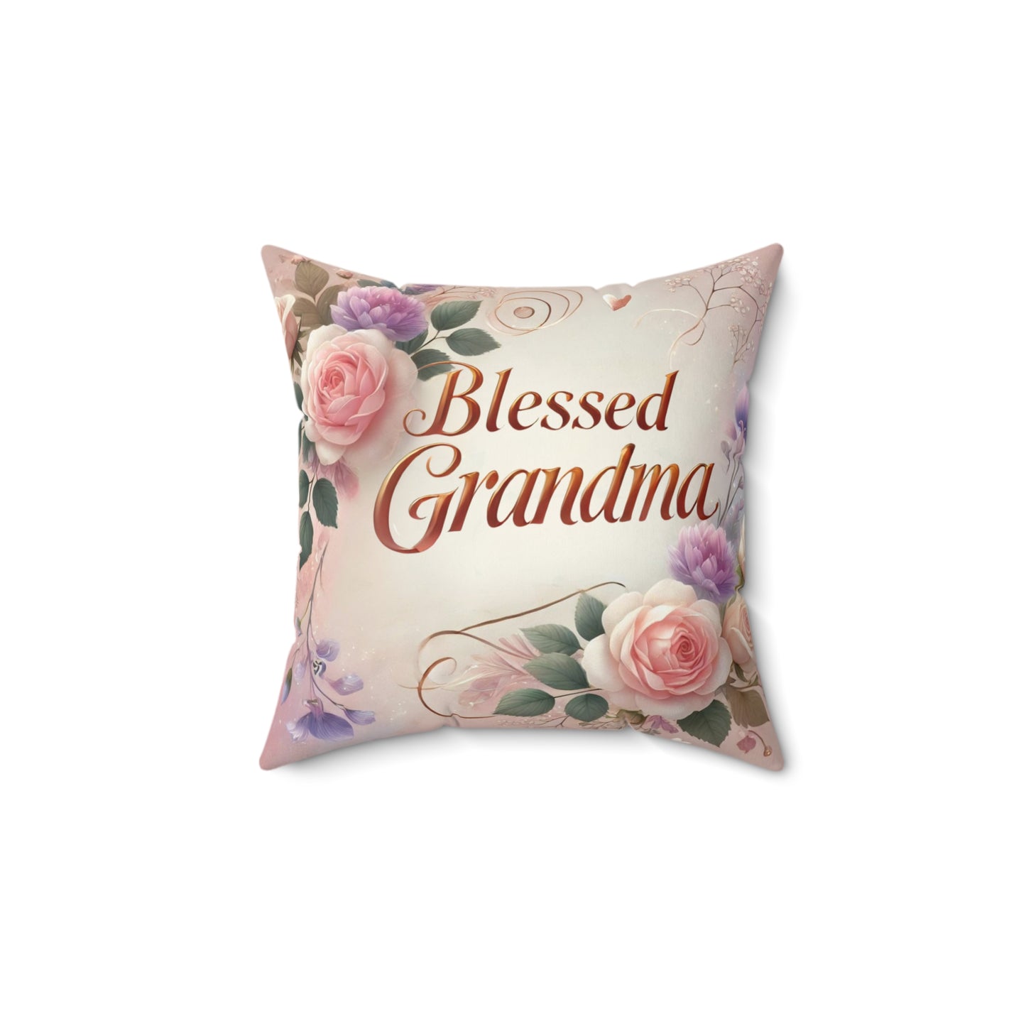 Pink and purple floral Blessed Grandma pillowcase