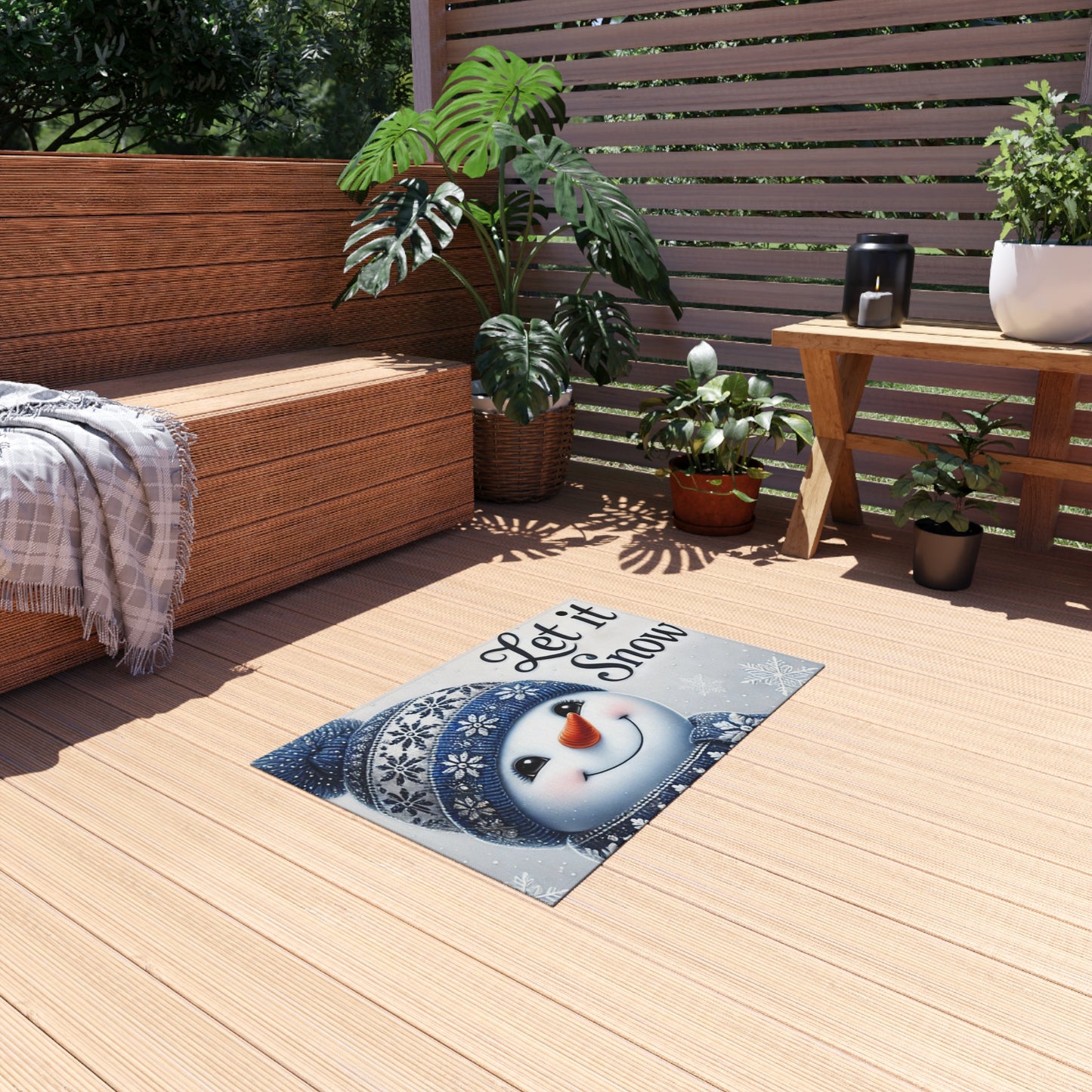 Let It Snow Outdoor Rug - Winter Décor for Holiday Cheer