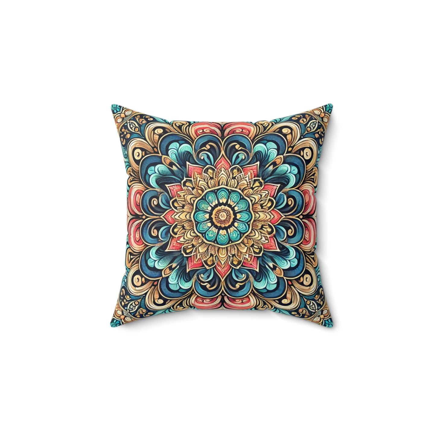 A Mandala pillowcase in vibrant colors