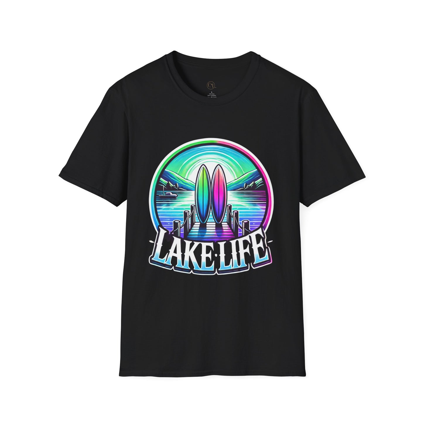 Lake Life design on a t-shirt in vibrant colors