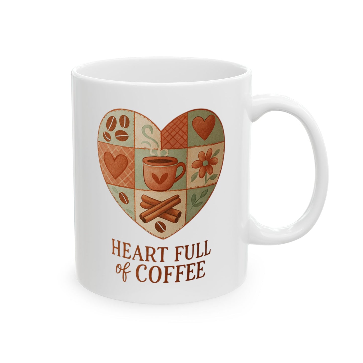 Heartfelt Ceramic Coffee Mug - Celebrate Love, Friendship, Self-Care, Inspirational Gift, Cozy Home Decor