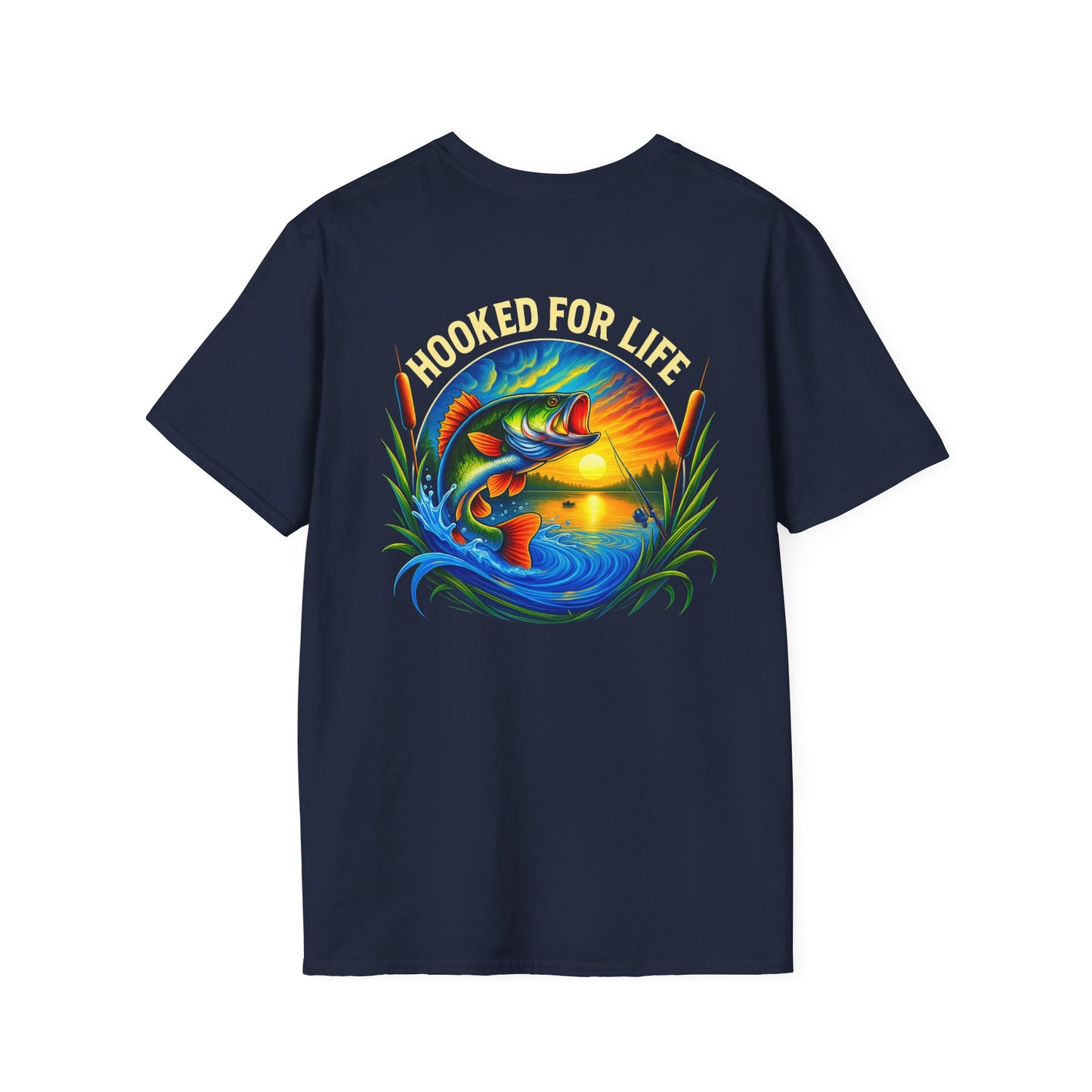 Hooked for Life fishing tshirt