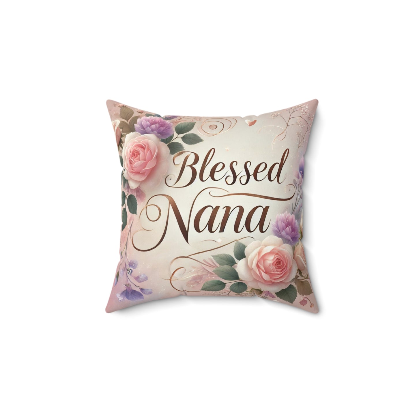 Blessed Nana Floral Square Pillow
