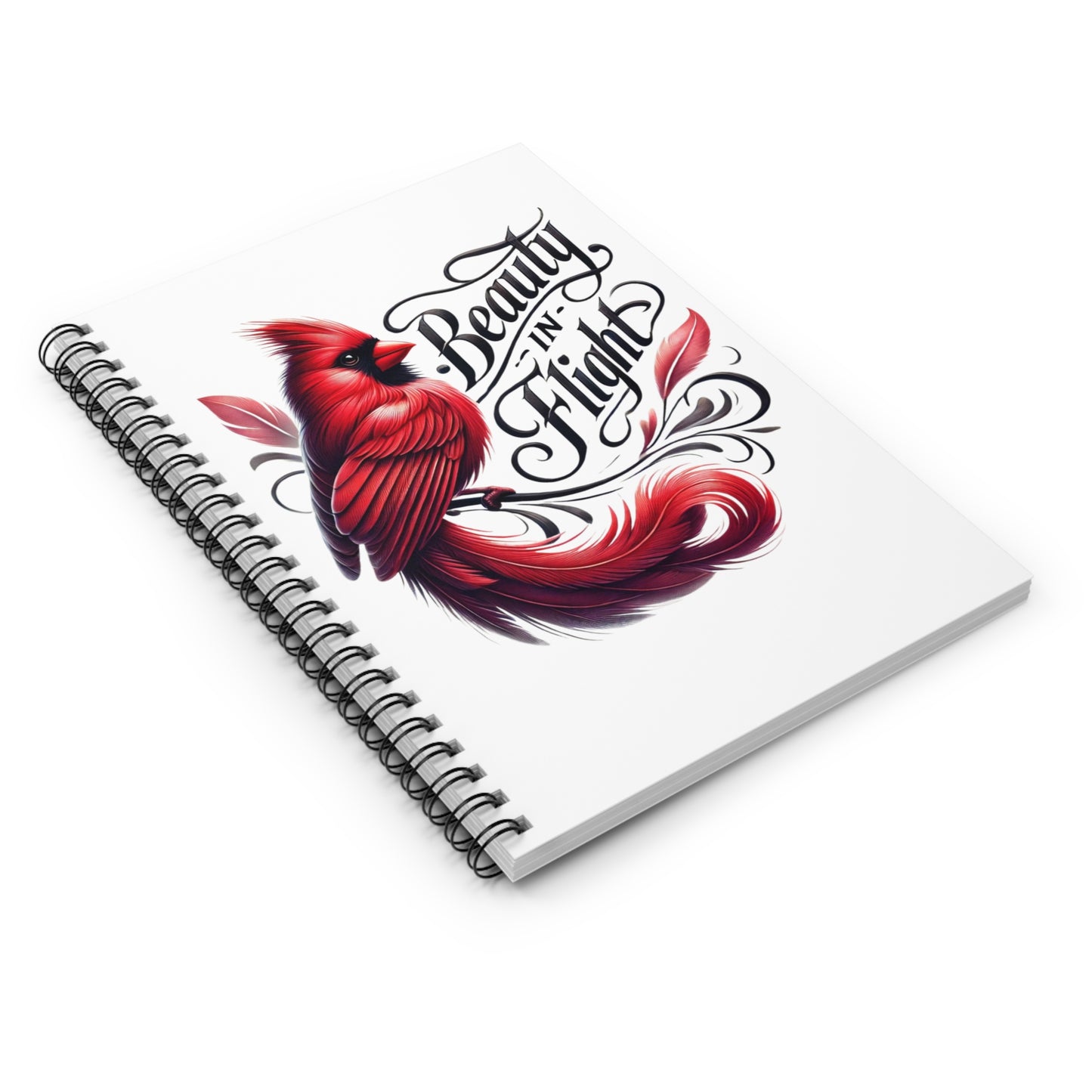 Inside page layout of spiral notebook with space to write