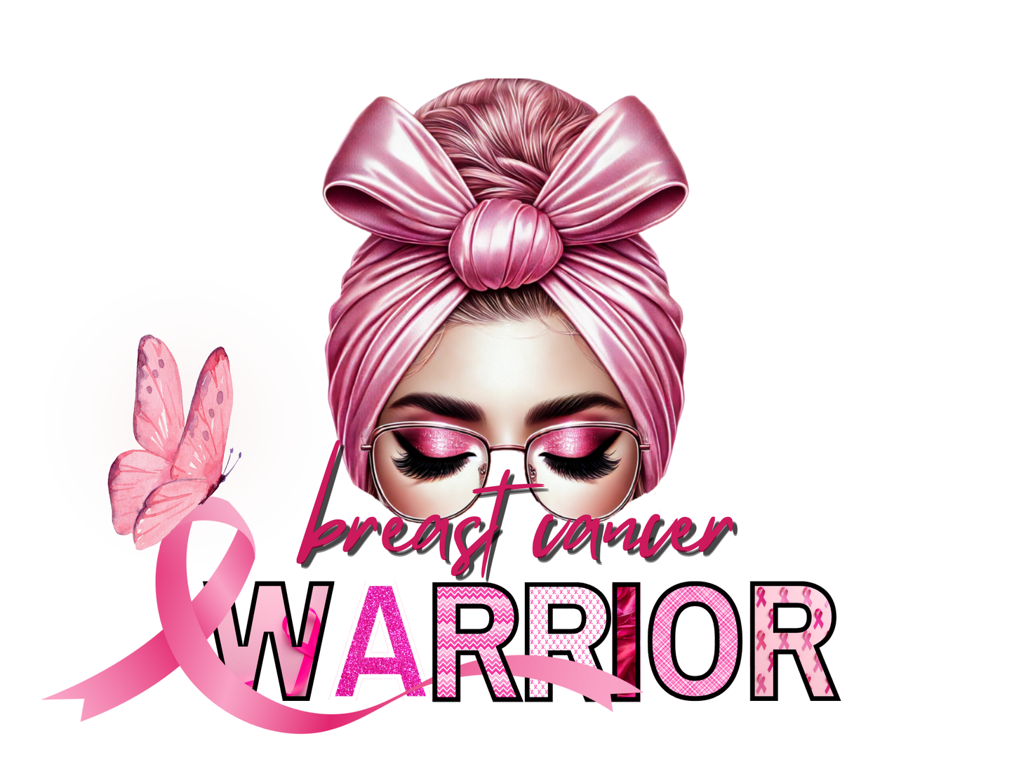 Pink warrior breast cancer awareness digital download