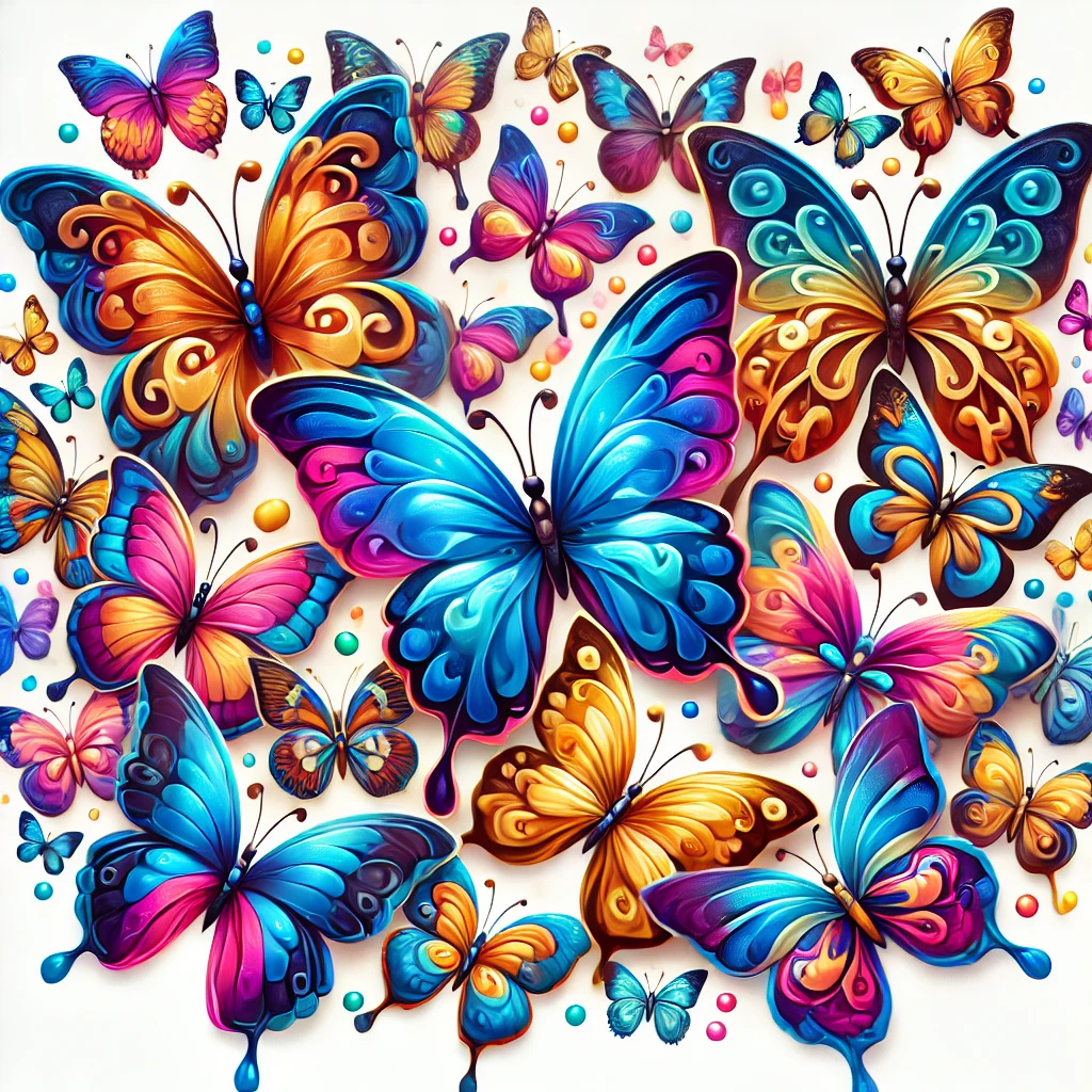 Colorful Butterfly pattern digital download design