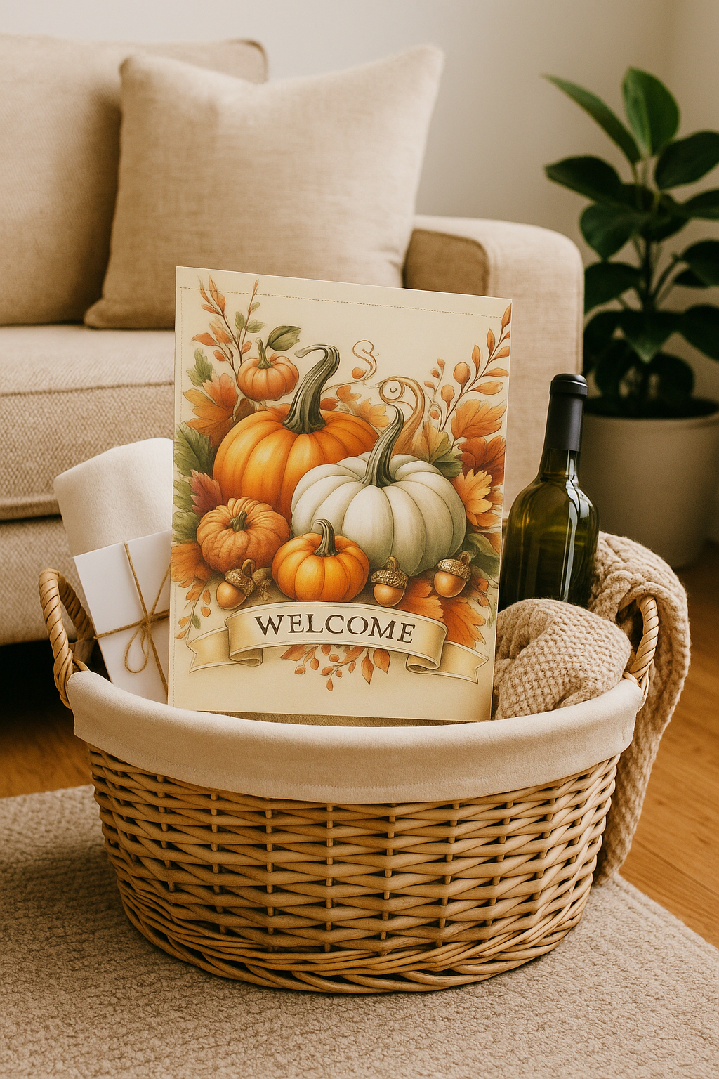 Rustic Fall Pumpkin Garden Flag – Autumn Welcome Porch Decor