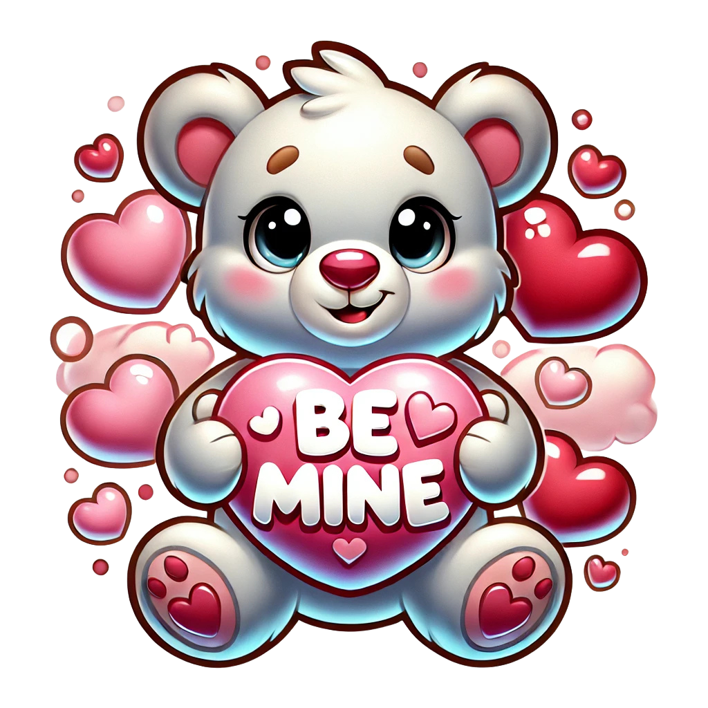 Be Mine Teddy Bear digital design