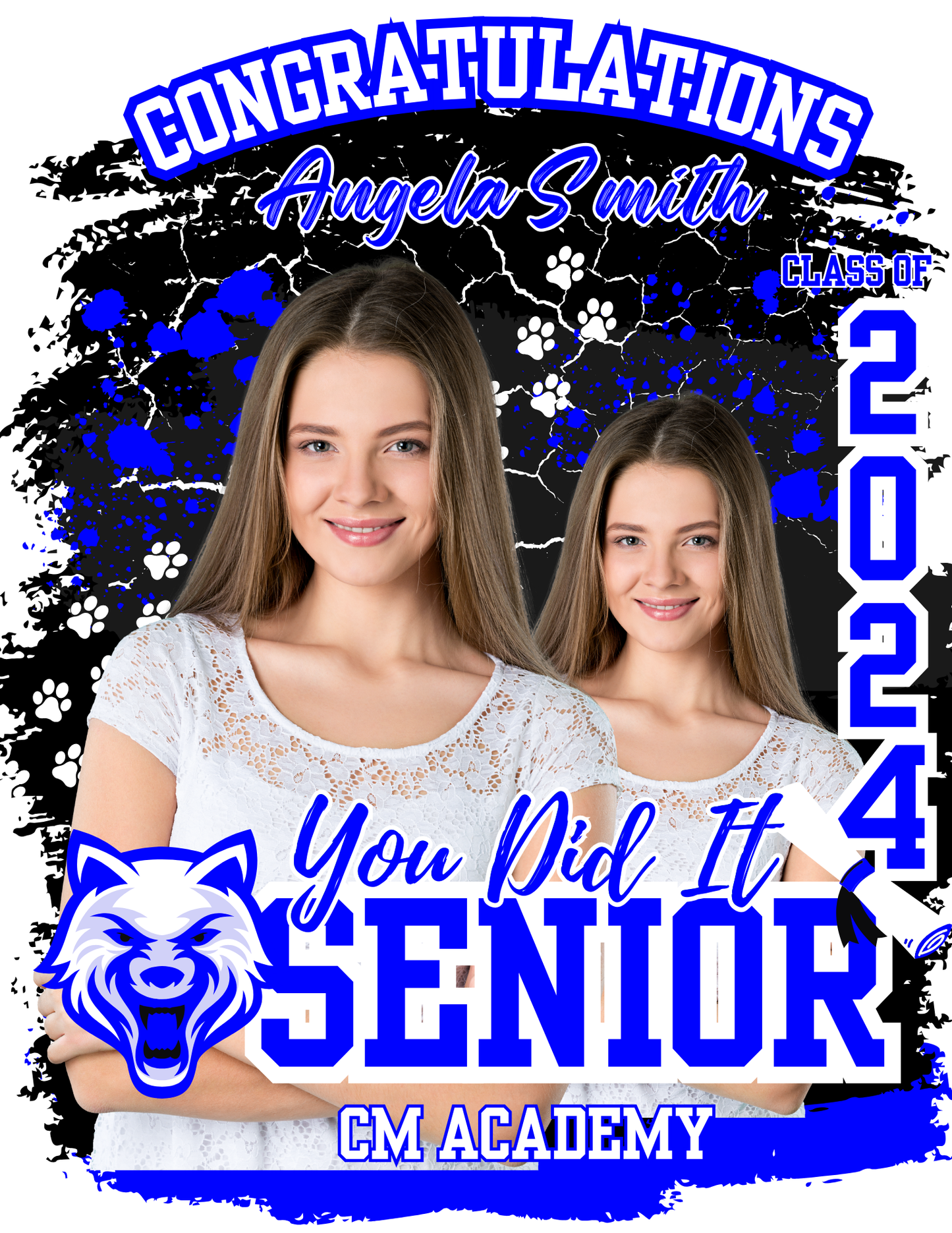 Congratulation Senior blue digital shirt download design