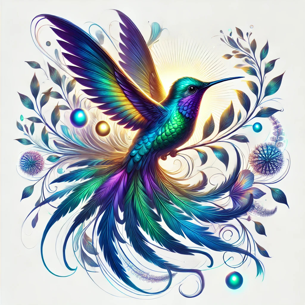 Digital download of a hummingbird and floral design