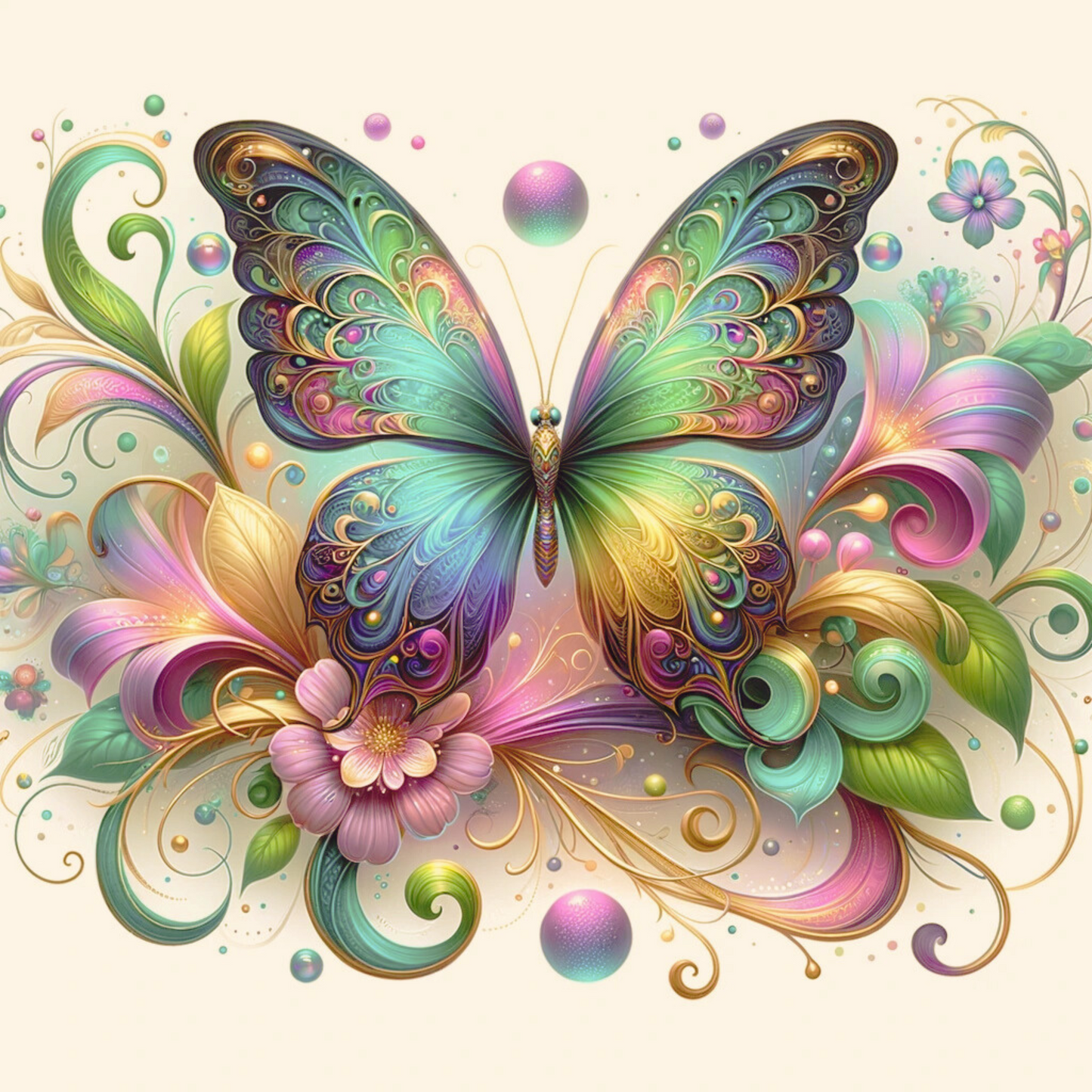 Multicolor butterfly digital download design