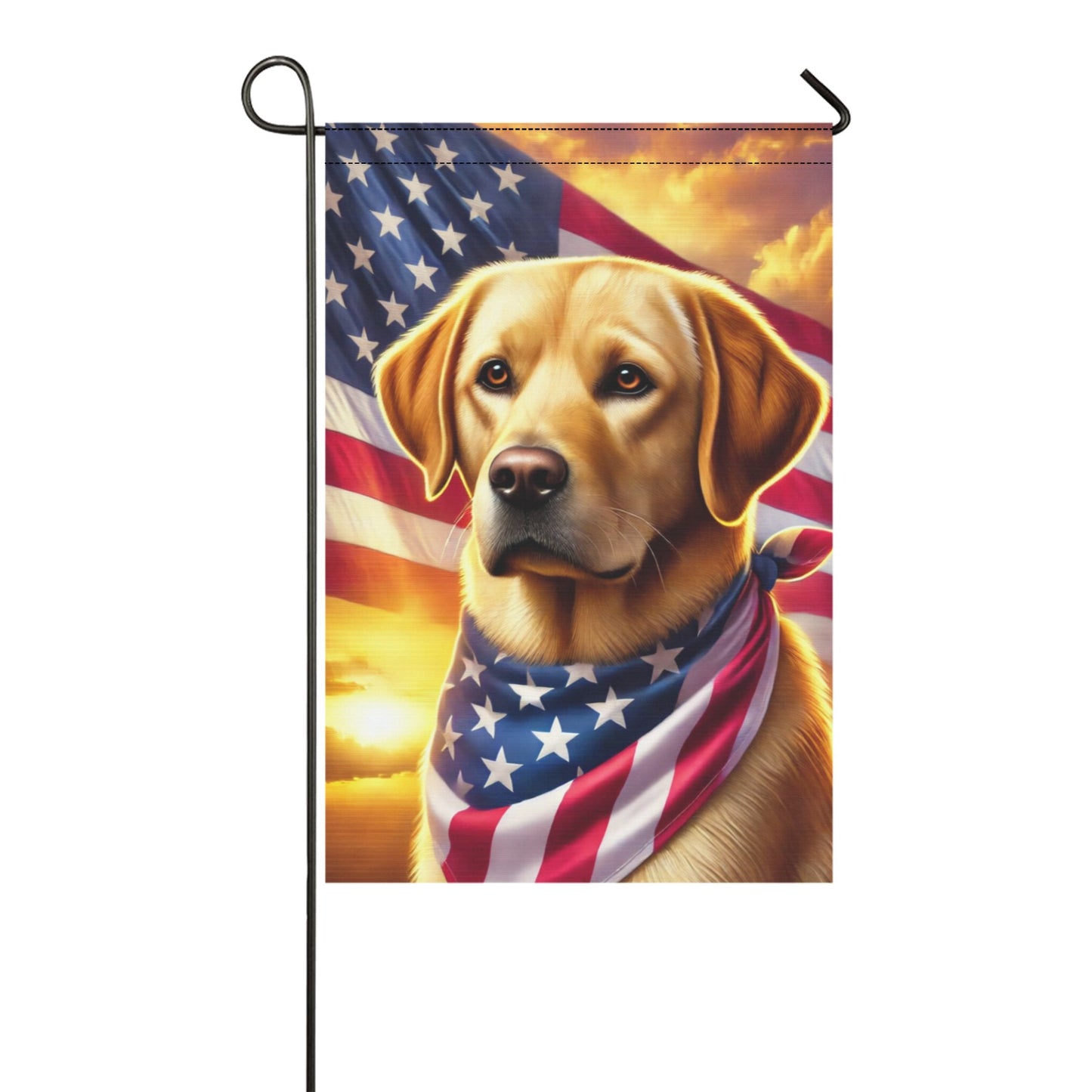 Patriotic Labrador Garden Flag – American Flag Dog Yard Decor