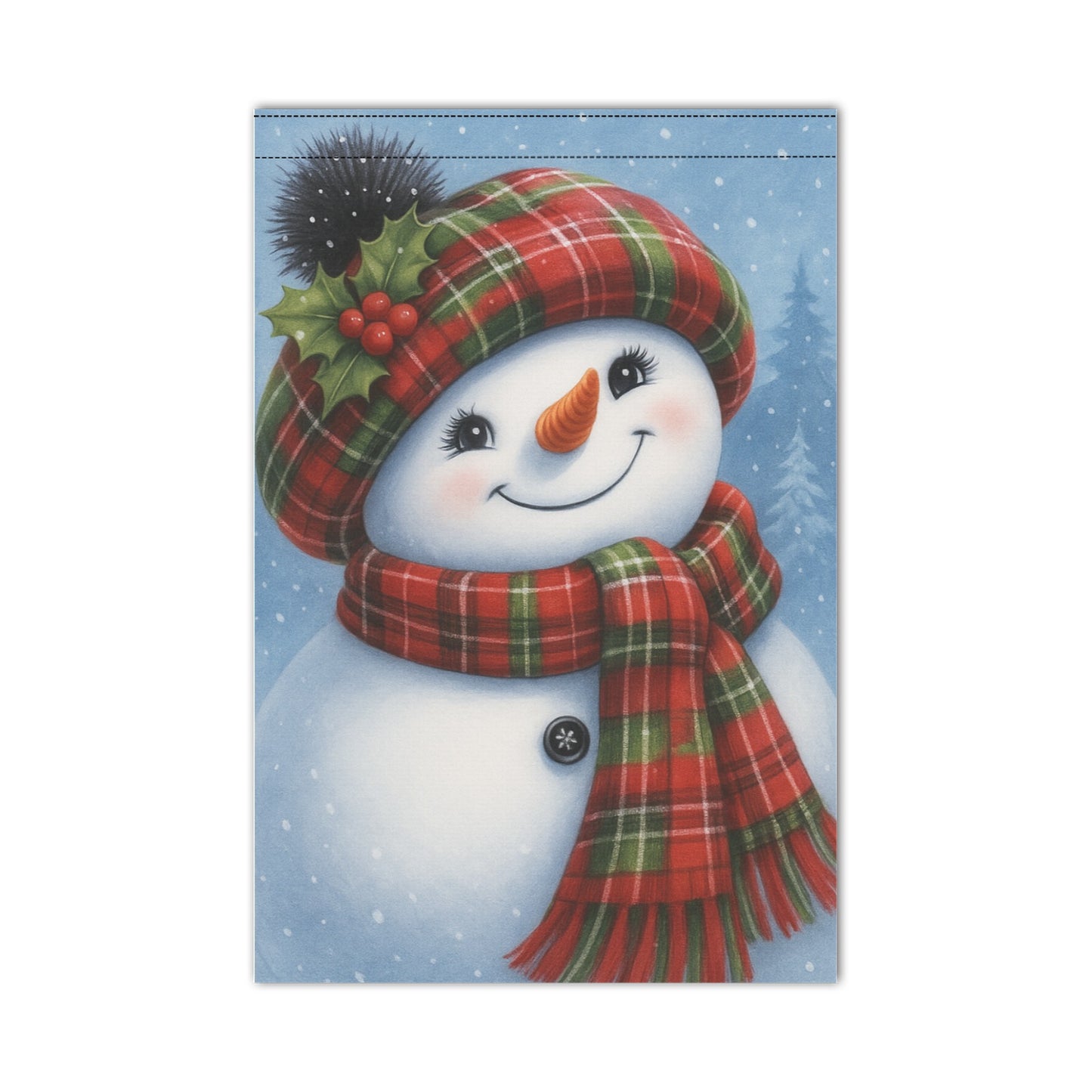 Holly & Plaid Snowman – A Cozy Snowman Winter Flag