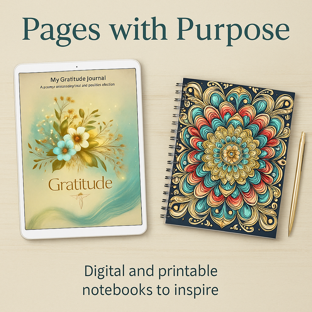 Handcrafted journals and notebooks with heartfelt designs, perfect for writing, prayer, reflection, or creative expression