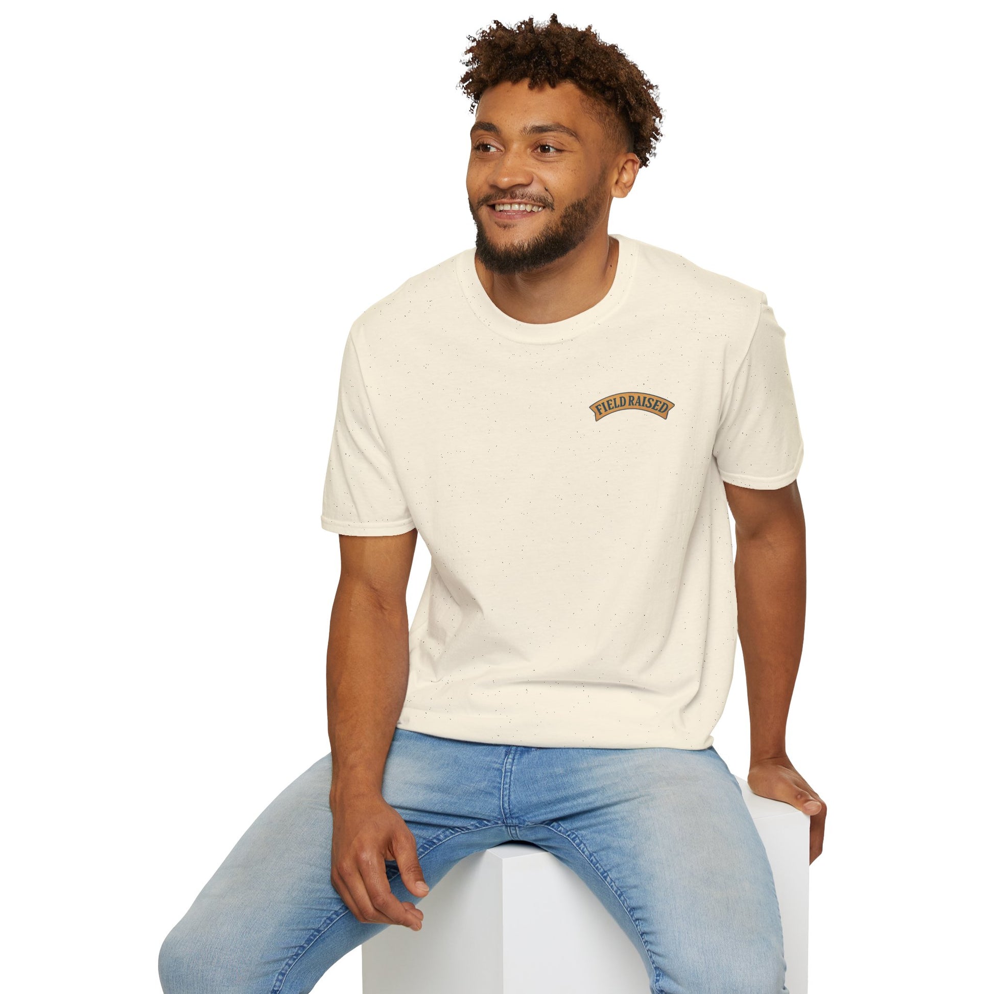 Field Raised shirt for baseball fans with distressed text graphic”

