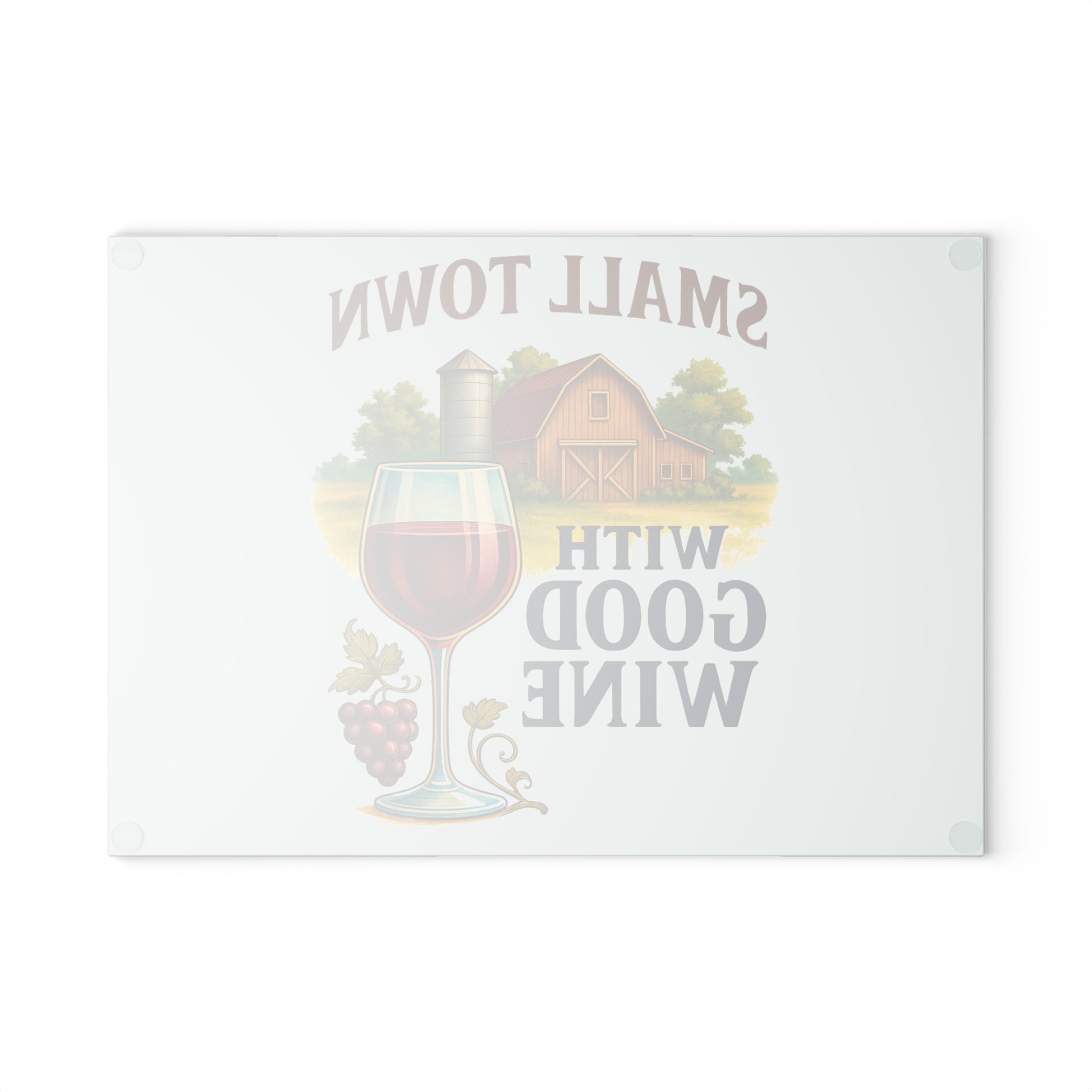 Backside of glass cutting board