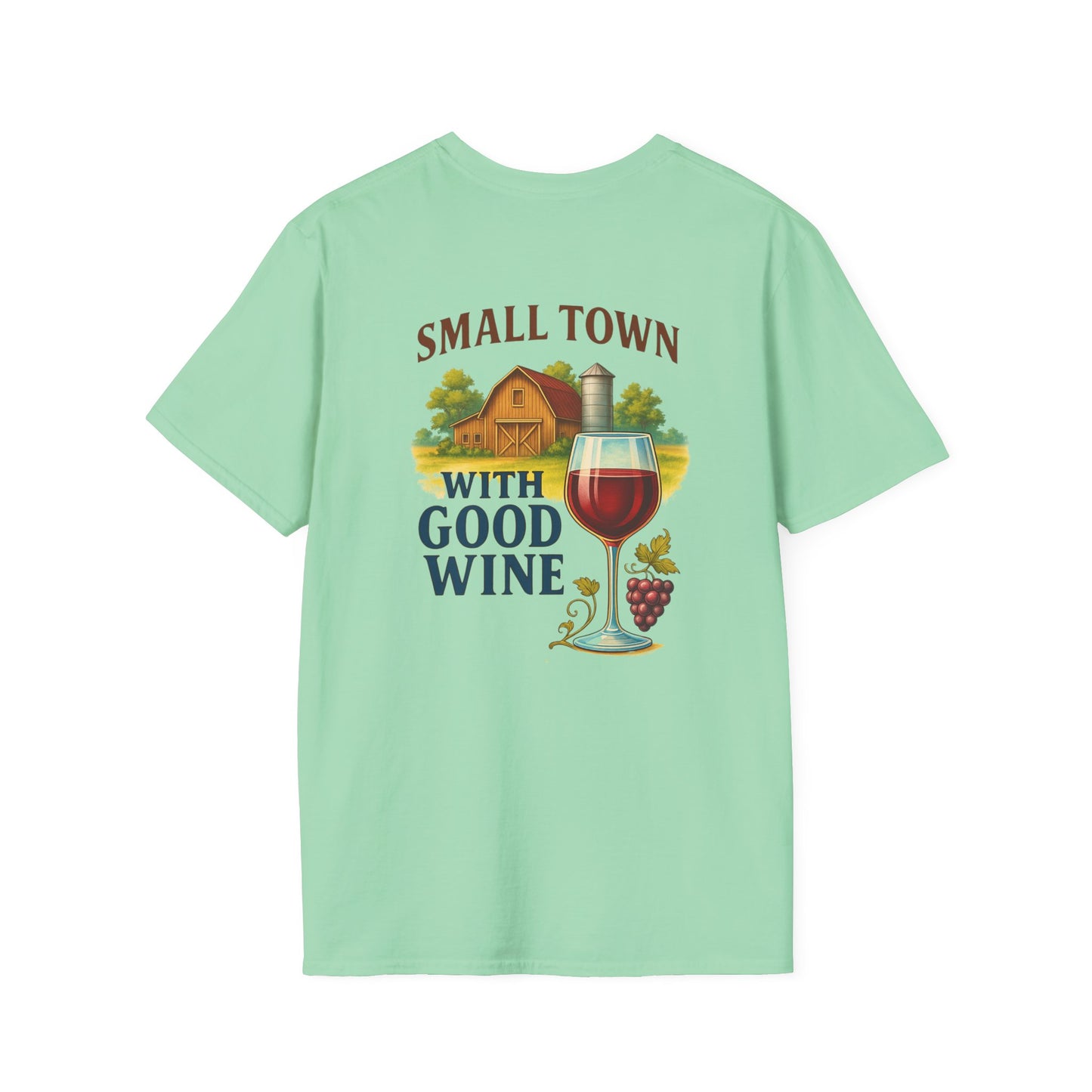 Wine Lover graphic tee with script text and casual style