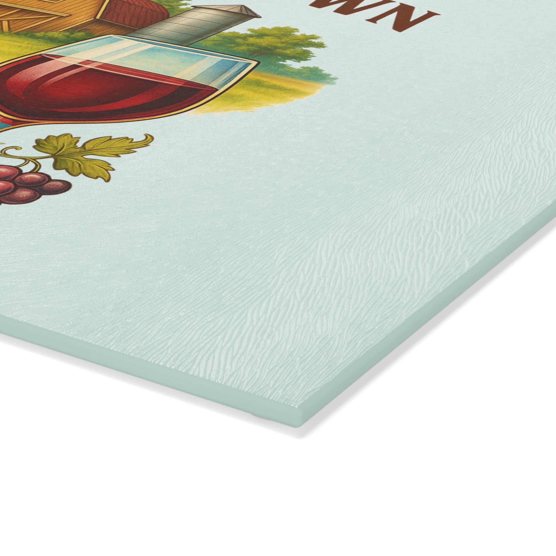 Up close view of glass cutting board