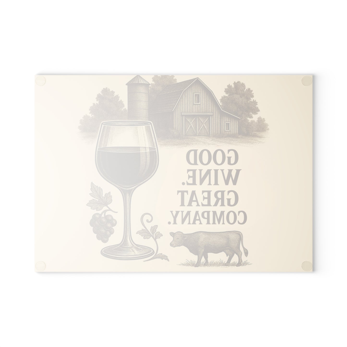 Glass cutting board for wine lovers