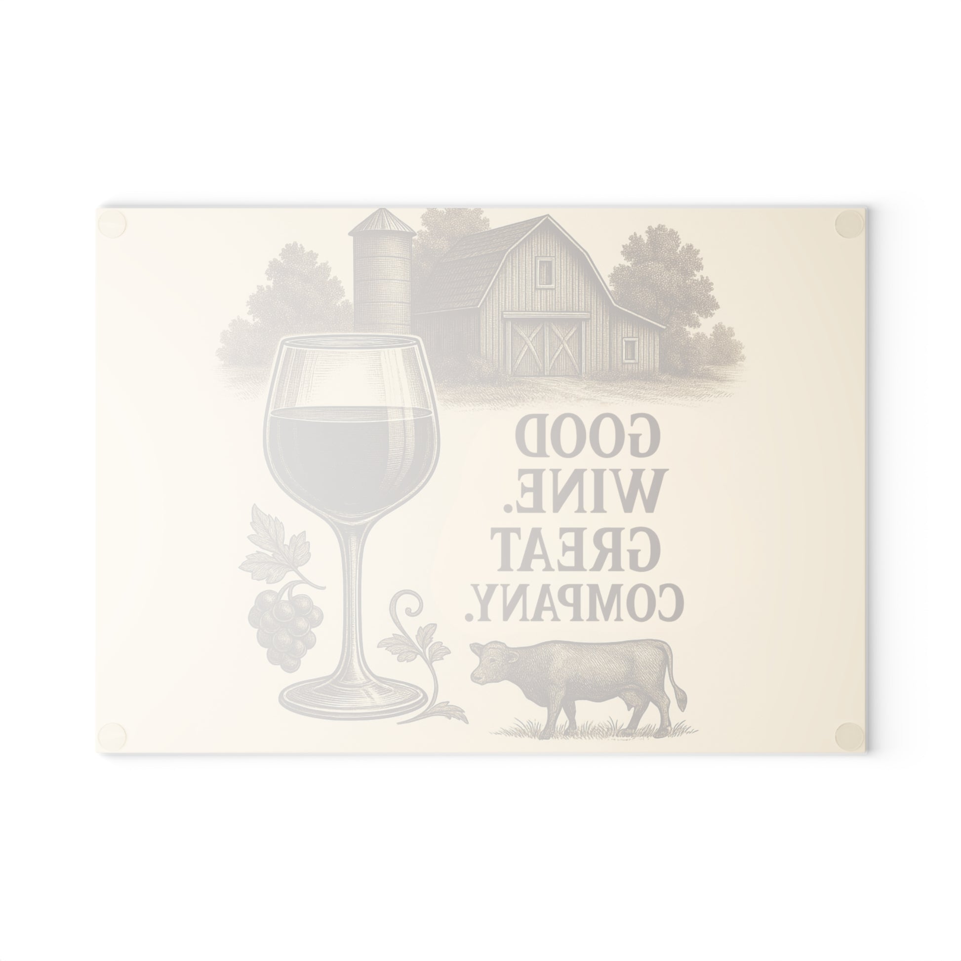 Glass cutting board for wine lovers