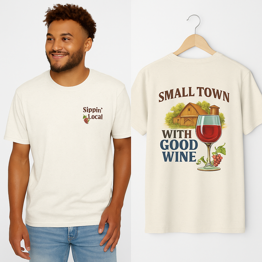 Wine Lover T-shirt with red wine glass and fun quote