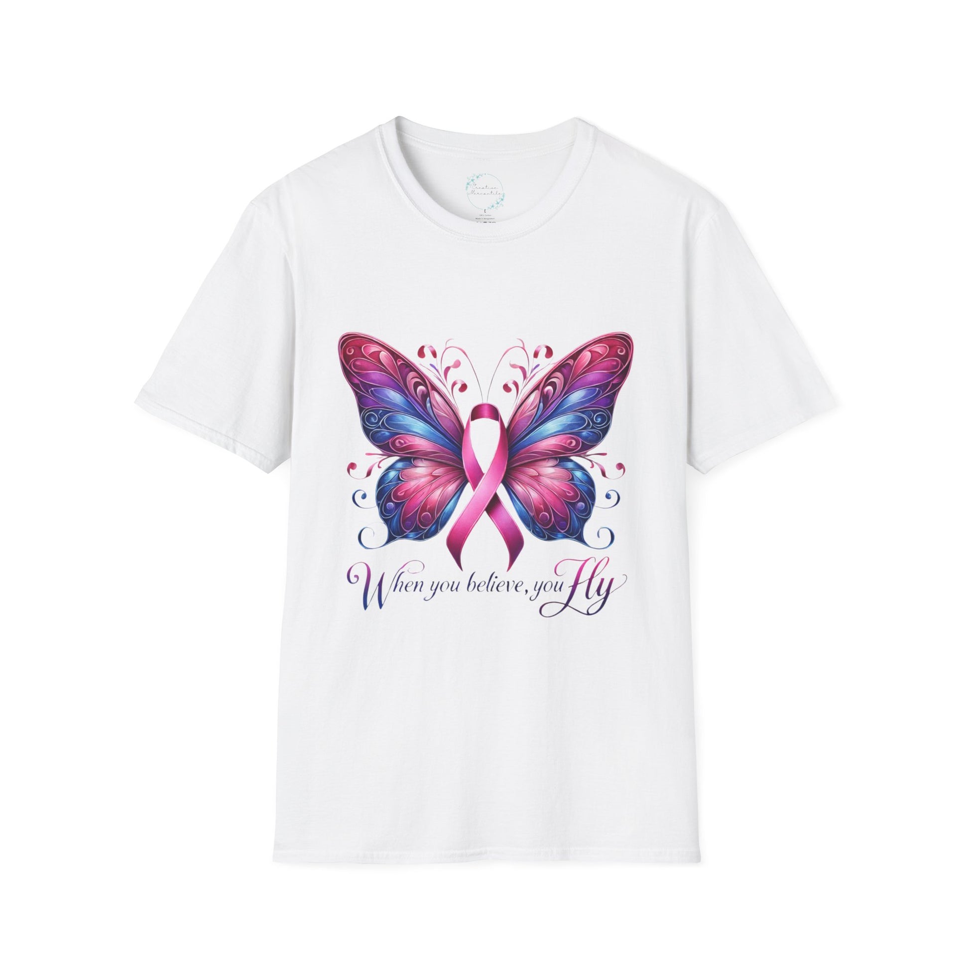 When you believe cancer awareness shirt with butterfly