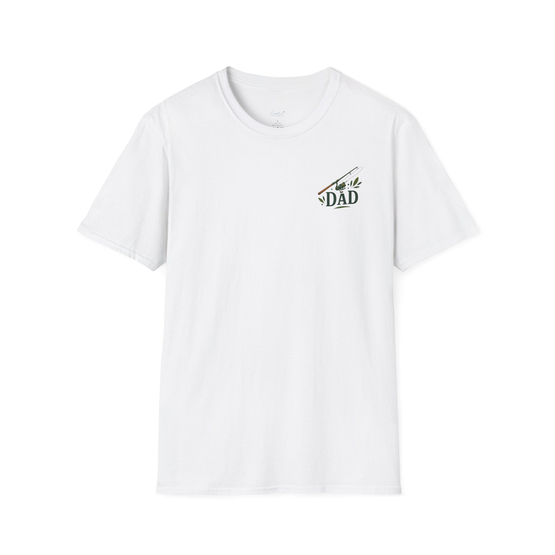 Front view of shirt with graphic Dad on it