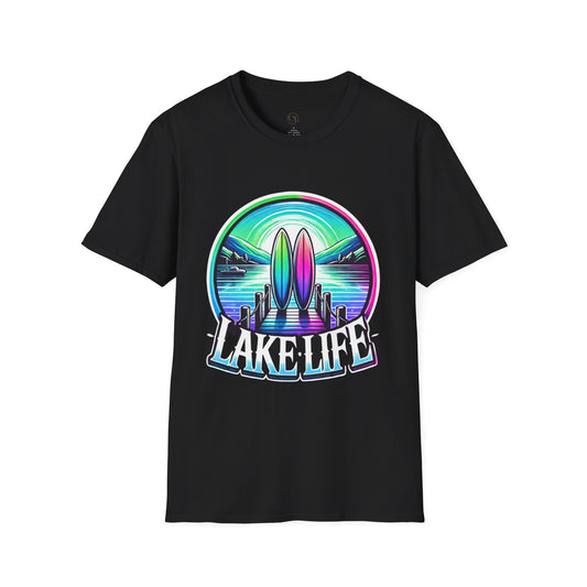 Lake Life design on a t-shirt in vibrant colors