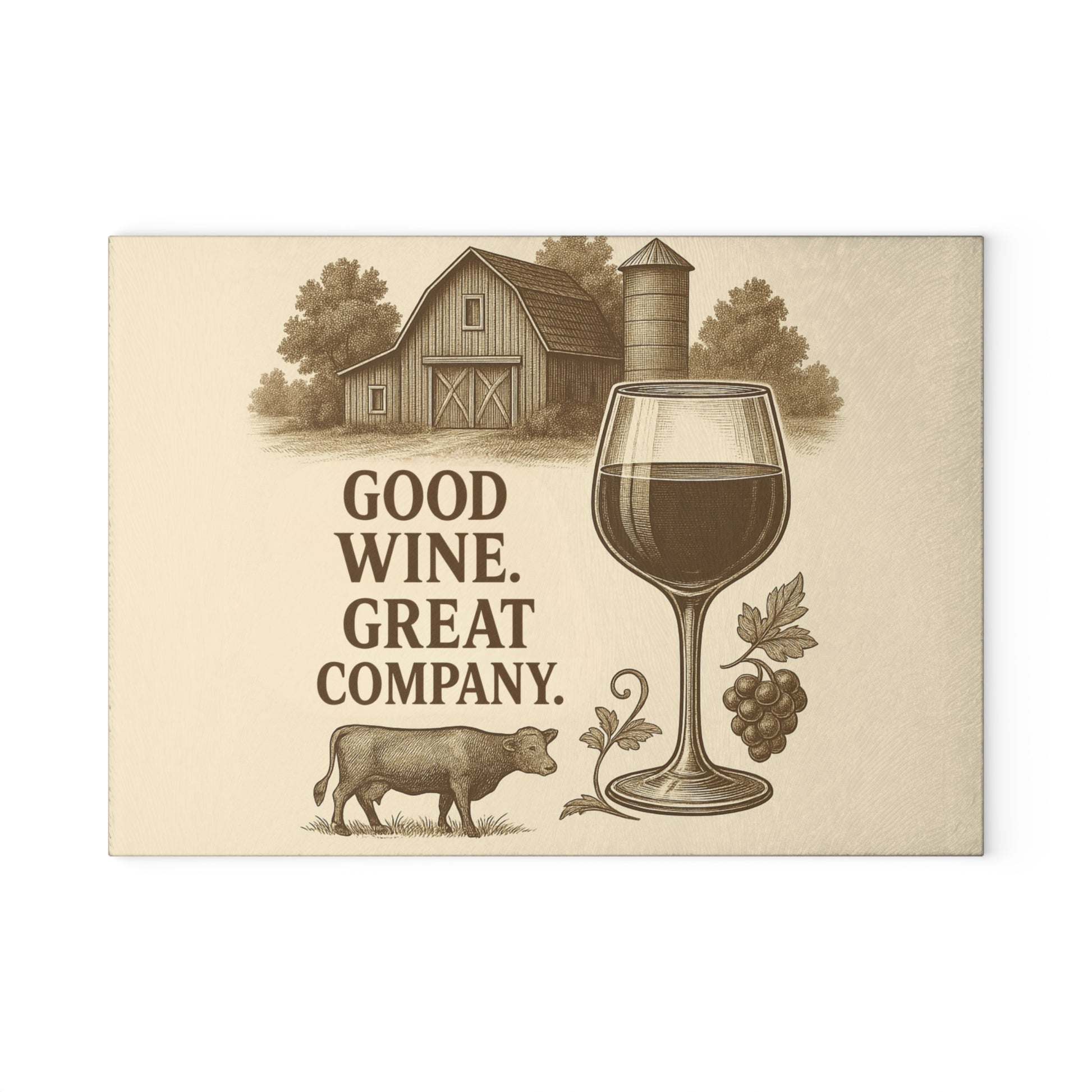 Glass cutting board for wine lovers