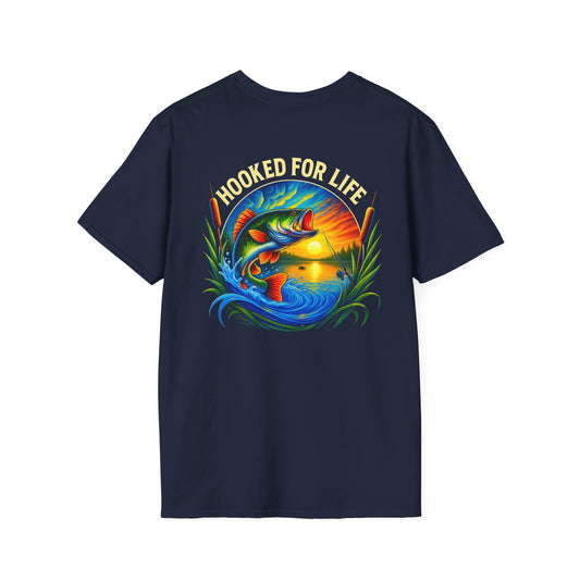 Hooked for Life fishing tshirt