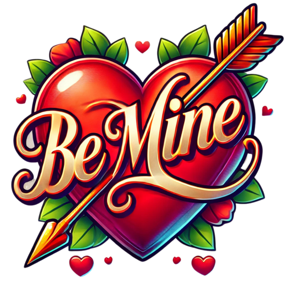 Valentine Be Mine Heart digital download design