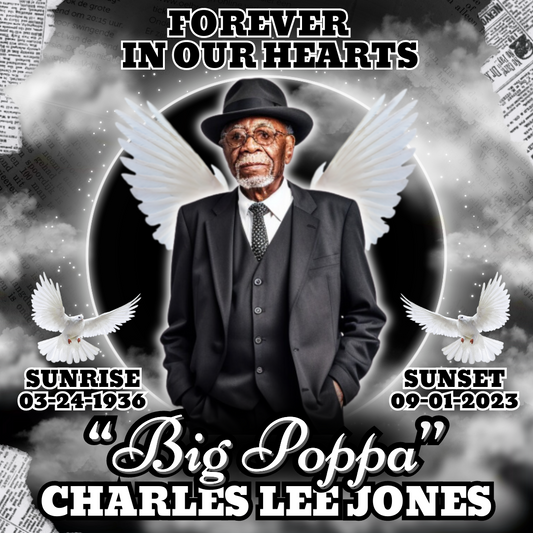 Black and Silver Forever in our Hearts Digital download memorial design