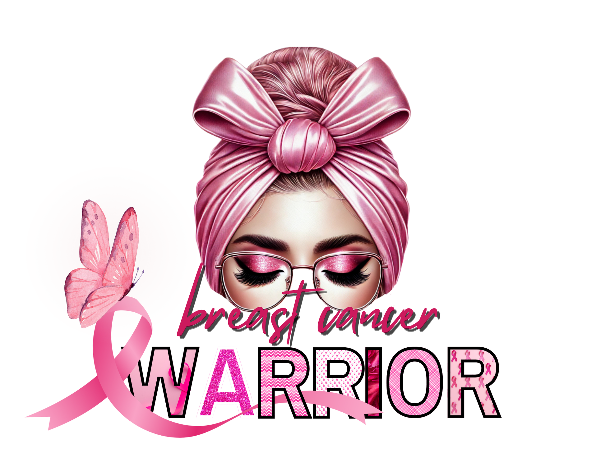 Pink warrior breast cancer awareness digital download
