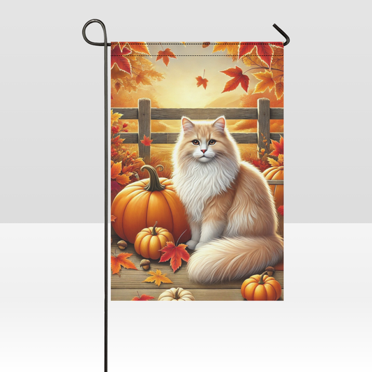 Autumn Whiskers - Cozy Fall Cat Garden Flag