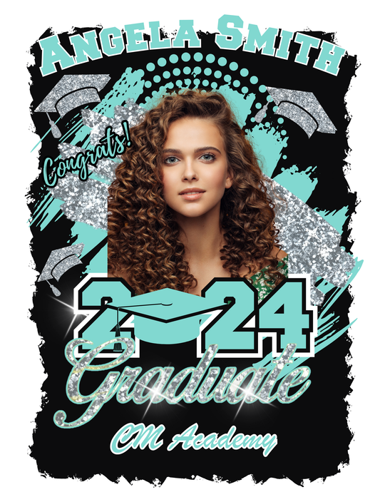 Silver and black 2024 Graduate digital download design