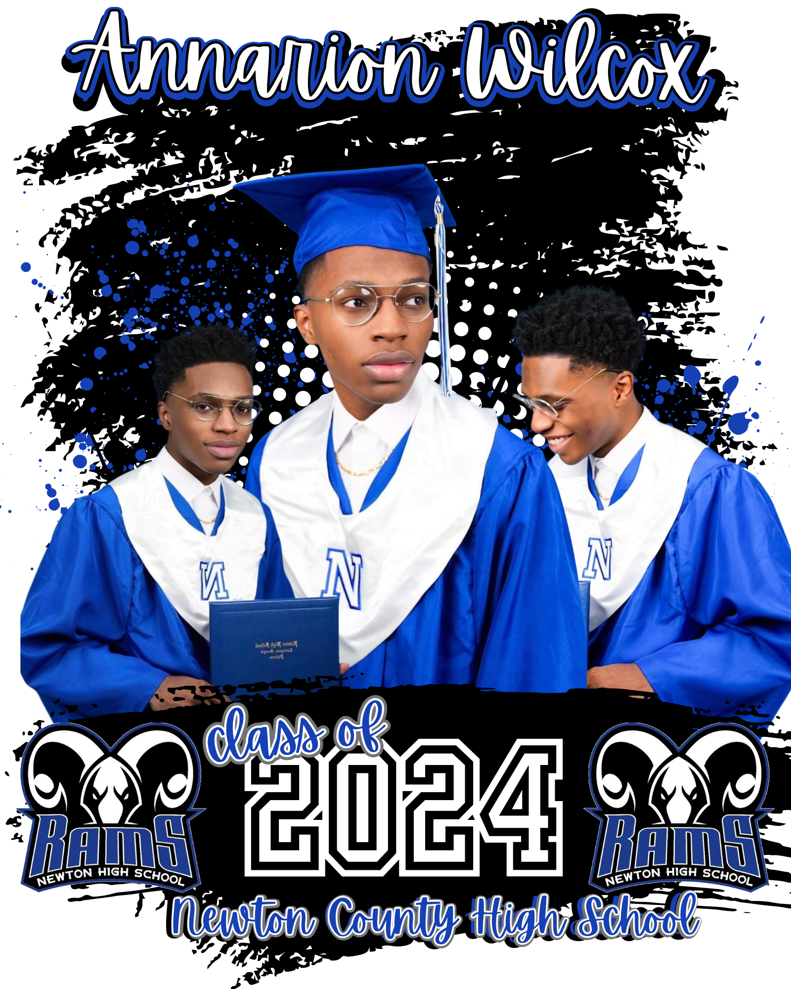 Class 2024 Blue Graduation shirt design digital download