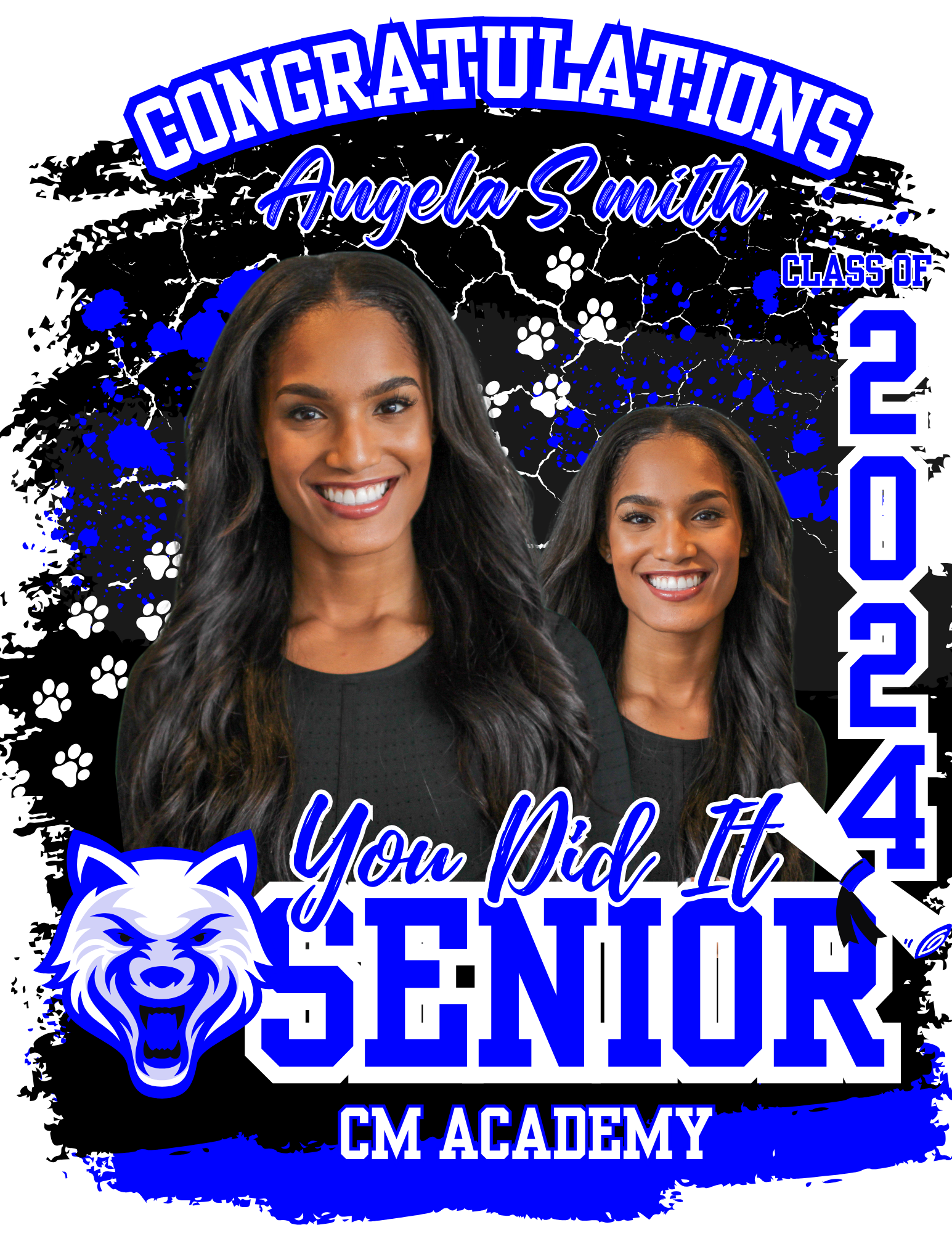 Blue Congratulations Senior shirt digital download design