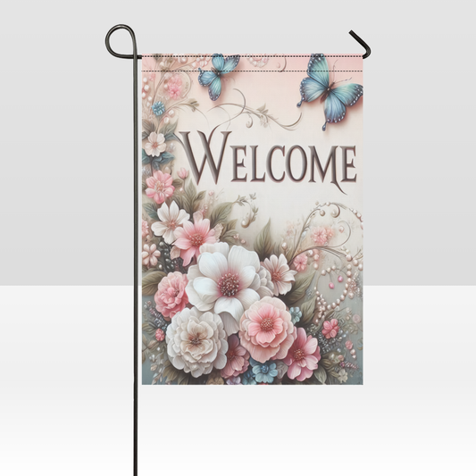 Blossom Grace Welcome – Elegant Floral Welcome Garden Flag