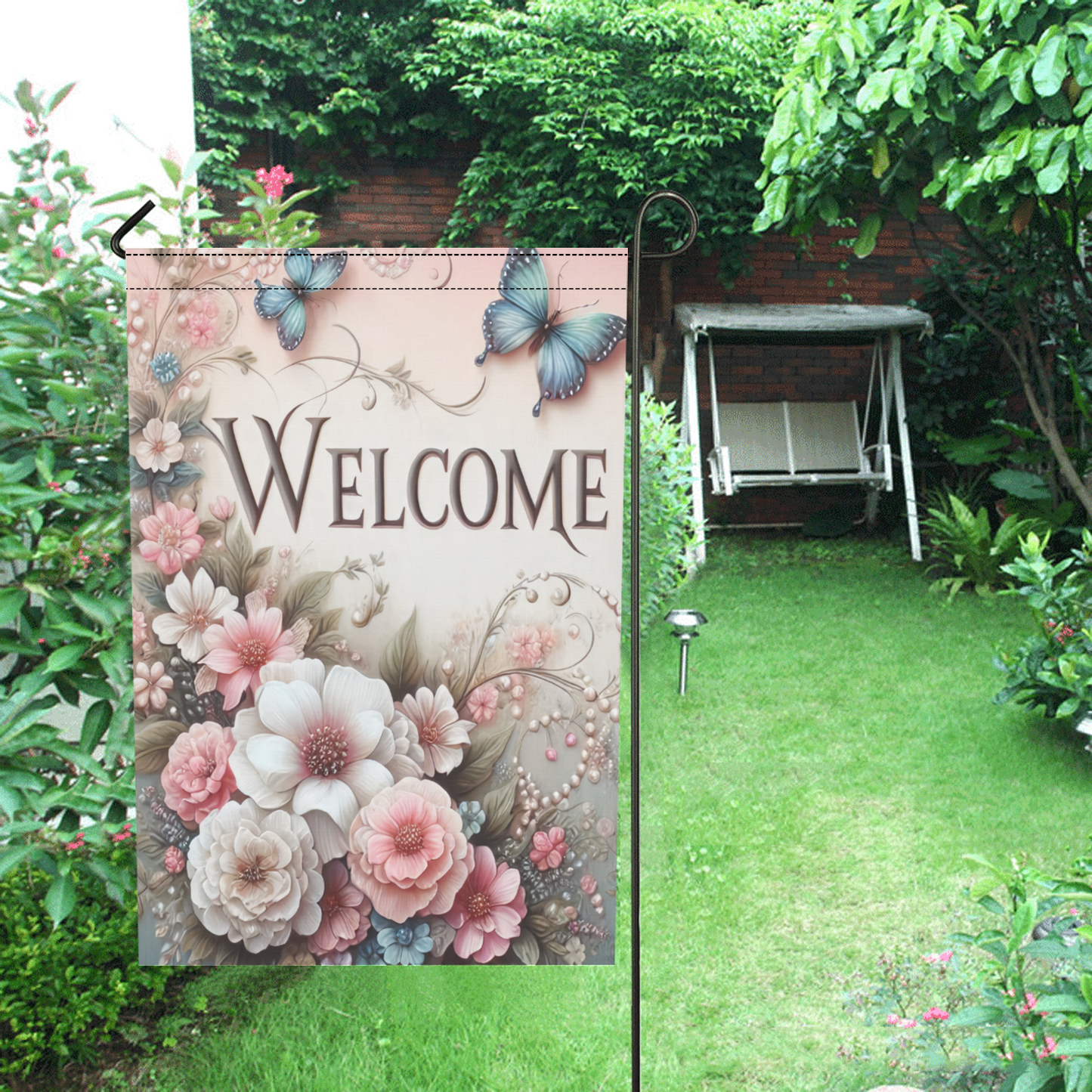 Blossom Grace Welcome – Elegant Floral Welcome Garden Flag