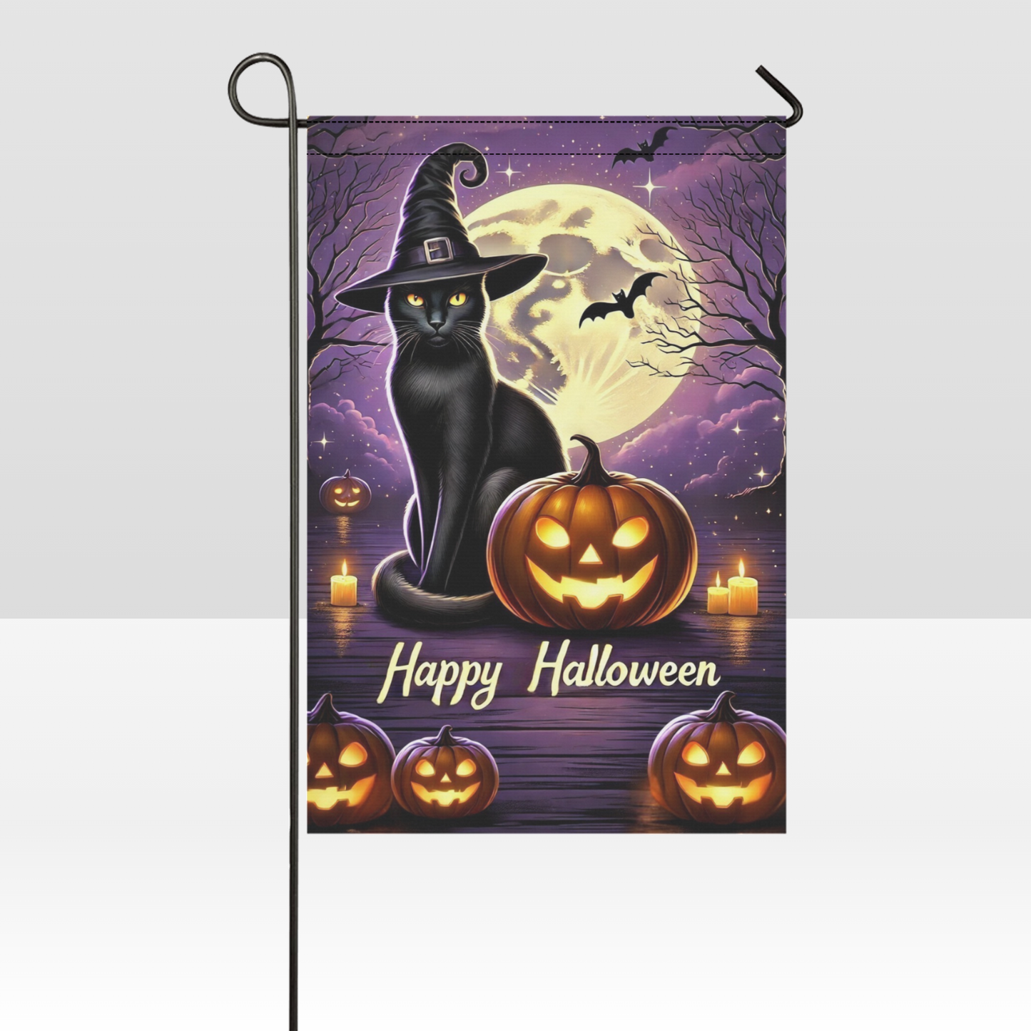 Midnight Mischief - Halloween Cat Garden Flag