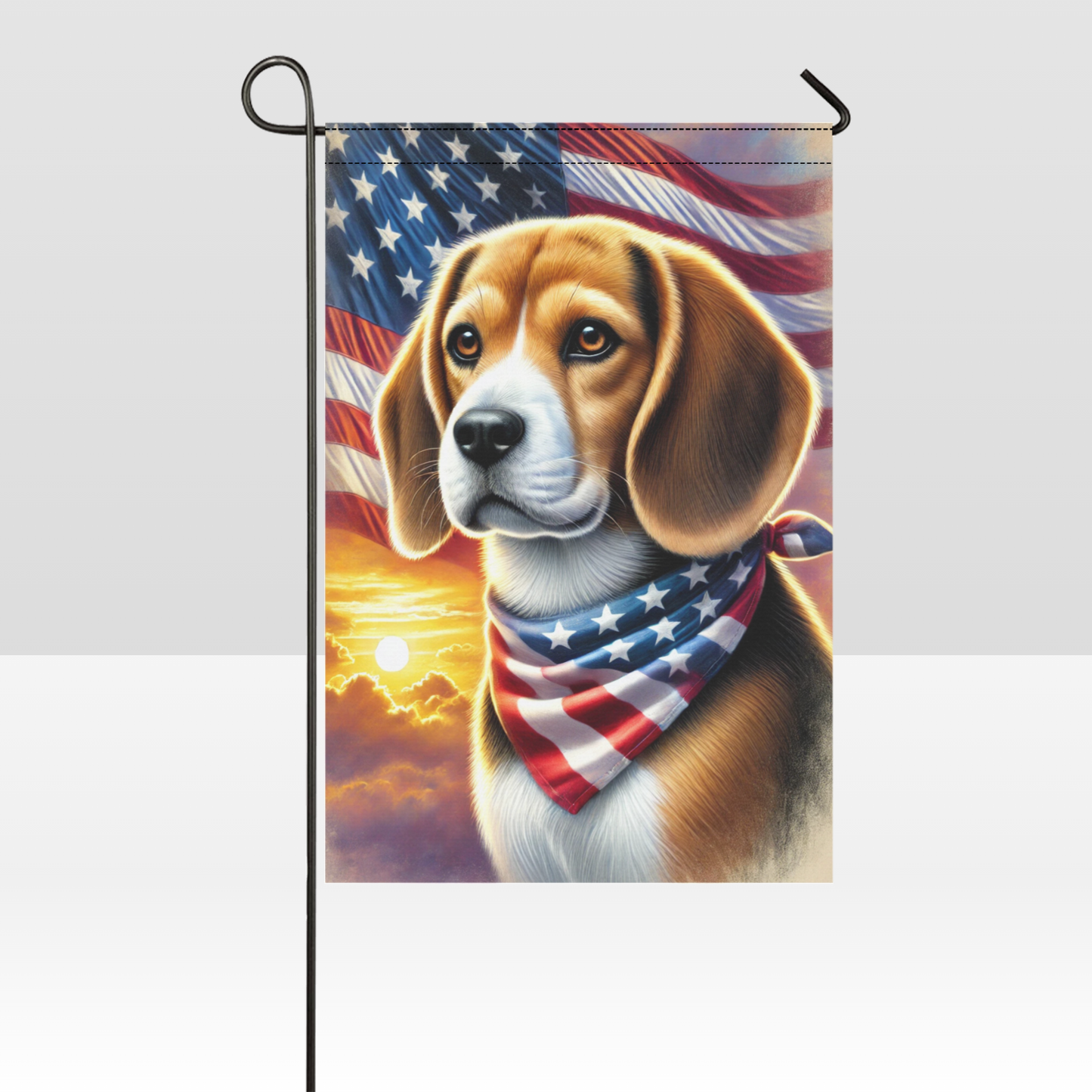 All-American Beagle Garden Flag – Patriotic Dog Yard Decor